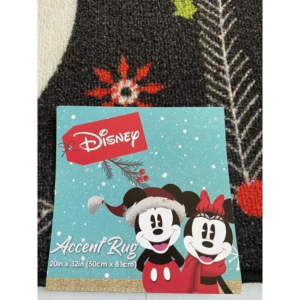 Disney‎ Mickey Minnie Accent Rug 20X32” Doormat Delivering Holiday Cheer NWT